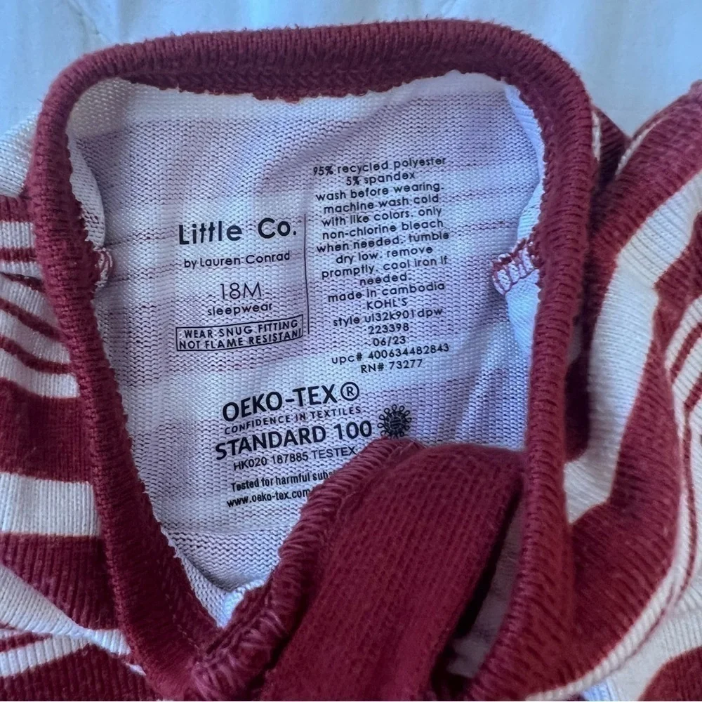 Set of Two Little Co by Lauren Conrad Holiday Zip Up Footie Pajama Size 18 Month